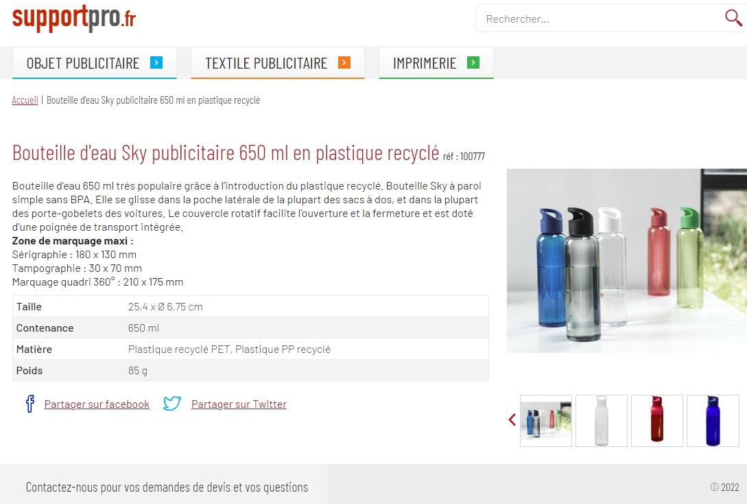 Fiche produit support pro